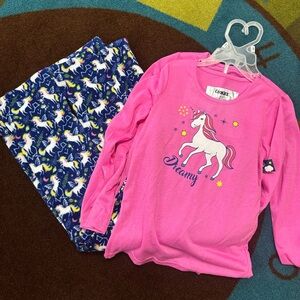 2 Pink Unicorn Pajama Set